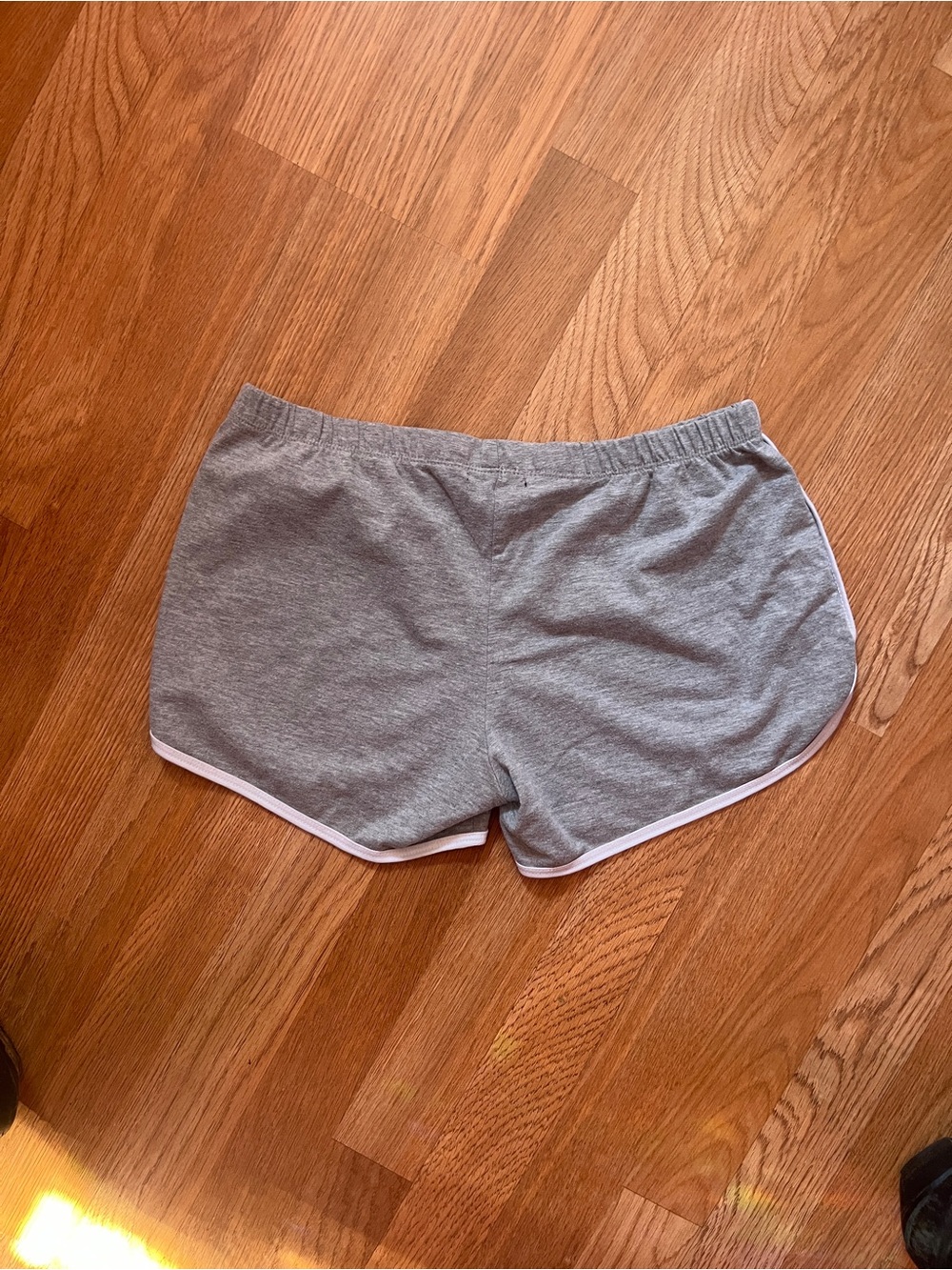 Women's Gray Athletic Shorts with White Trim